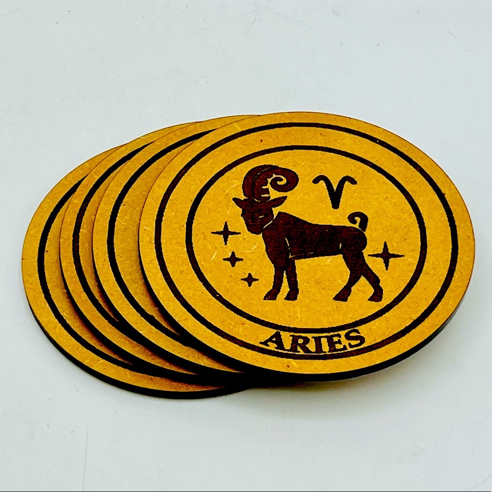 ARIES Zodiac Sign Coasters • Set of 4